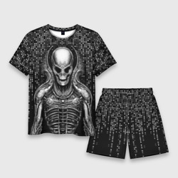 Мужской костюм с шортами 3D Скелет пришельца