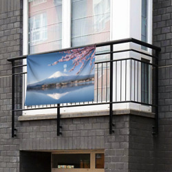 Флаг-баннер Цветущая сакура на фоне Фудзиямы - Япония - фото 2