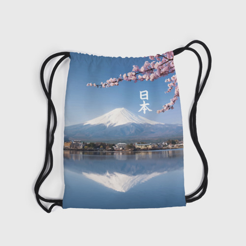 Рюкзак-мешок 3D Цветущая сакура на фоне Фудзиямы - Япония - фото 6