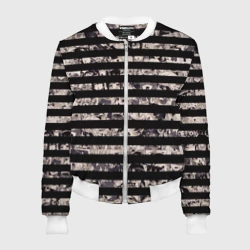 Женский бомбер 3D В полоску с ахегао