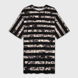 Платье-футболка 3D В полоску с ахегао
