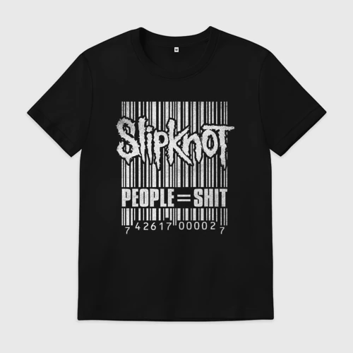 Мужская футболка хлопок с принтом Slipknot bar code, вид спереди #2