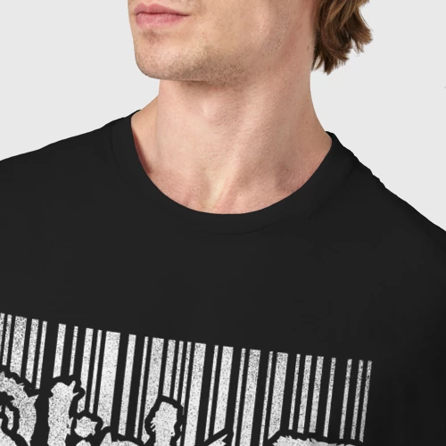 Мужская футболка хлопок с принтом Slipknot bar code, фото #4