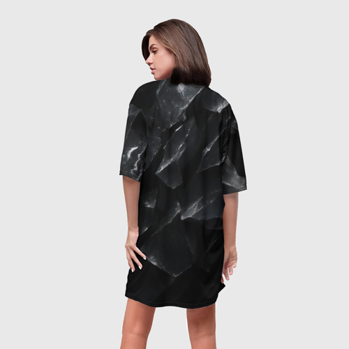 Платье-футболка 3D Чёрный лёд, цвет 3D печать - фото 4