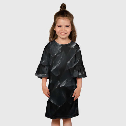 Детское платье 3D Чёрный лёд, цвет 3D печать - фото 4