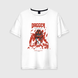 Женская футболка хлопок Oversize Dagger Guy by Android Broadcast
