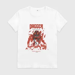 Женская футболка хлопок Dagger Guy by Android Broadcast