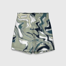 Детские спортивные шорты 3D Абстракция оливковый