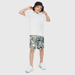 Детские спортивные шорты 3D Абстракция оливковый - фото 2