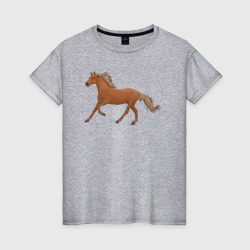 Женская футболка хлопок Конь бежит