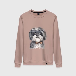 Женский свитшот хлопок Ши-тцу арт