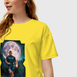 Женская футболка хлопок Oversize The moon runner - фото 2