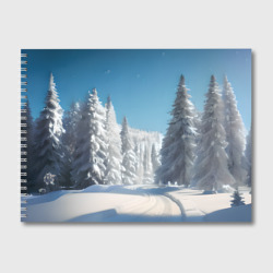 Альбом для рисования Зимний еловый лес