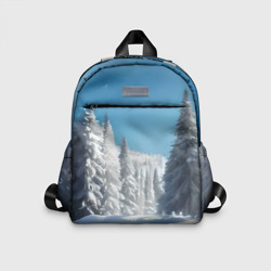 Детский рюкзак 3D Зимний еловый лес