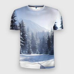 Мужская футболка 3D Slim Снежная тайга