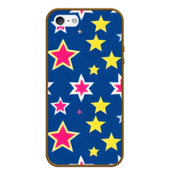 Чехол для iPhone 5/5S матовый Звёзды разных цветов