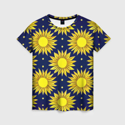 Женская футболка 3D Солнечный паттерн