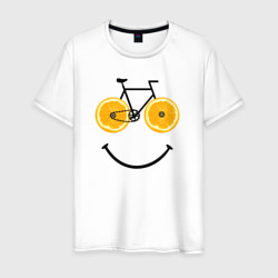 Апельсиновое лето с велосипедом – Мужская футболка хлопок с принтом купить со скидкой в -20%