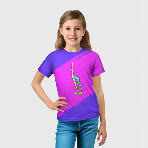 Детская футболка 3D Гимнастка с мячом, цвет 3D печать - фото 5