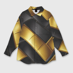 Женская рубашка oversize 3D Gold black luxury