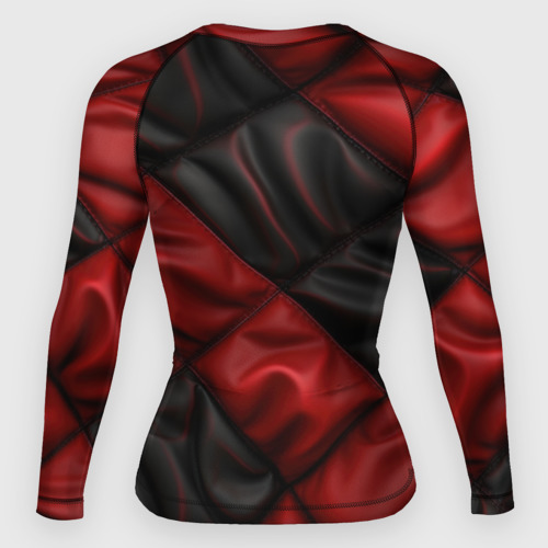 Женский рашгард 3D с принтом Red black luxury, вид сзади #1