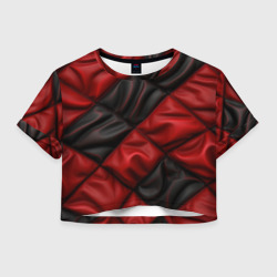 Женская футболка Crop-top 3D Red black luxury