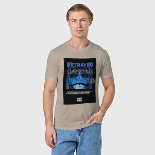 Мужская футболка хлопок Betrayed, цвет миндальный - фото 3