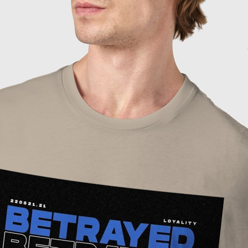 Мужская футболка хлопок Betrayed, цвет миндальный - фото 6