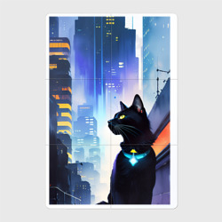 Магнитный плакат 2Х3 Black cat - a Resident of the metropolis - New York