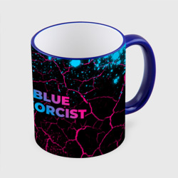 Кружка с полной запечаткой Blue Exorcist - neon gradient: надпись и символ