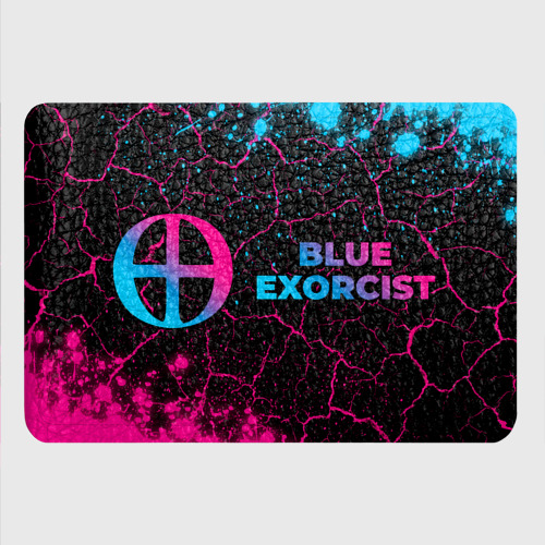 Картхолдер с принтом Blue Exorcist - neon gradient: надпись и символ - фото 4