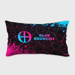 Подушка 3D антистресс Blue Exorcist - neon gradient: надпись и символ