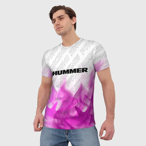 Мужская футболка 3D с принтом Hummer pro racing: символ сверху, фото на моделе #1