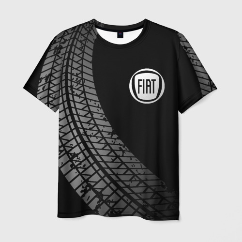 Мужская футболка 3D Fiat tire tracks, цвет 3D печать