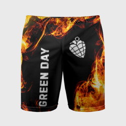 Мужские шорты спортивные Green Day и пылающий огонь