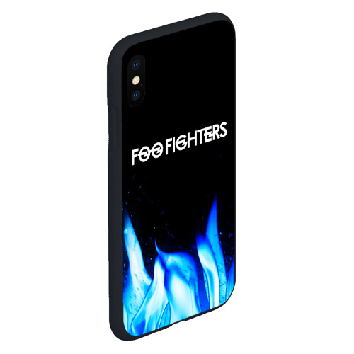 Чехол для iPhone XS Max матовый Foo Fighters blue fire - фото 3