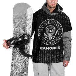 Накидка на куртку 3D Ramones с потертостями на темном фоне