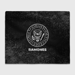 Плед 3D Ramones с потертостями на темном фоне