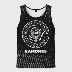 Мужская майка 3D Ramones с потертостями на темном фоне