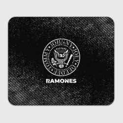 Прямоугольный коврик для мышки Ramones с потертостями на темном фоне