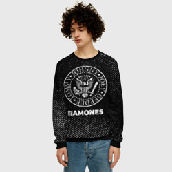 Мужской свитшот 3D Ramones с потертостями на темном фоне - фото 2