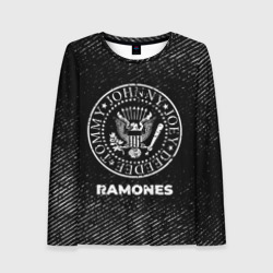 Женский лонгслив 3D Ramones с потертостями на темном фоне