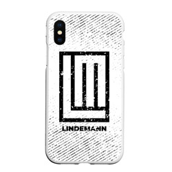 Чехол для iPhone XS Max матовый Lindemann с потертостями на светлом фоне