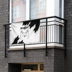 Флаг-баннер Skillet рок кот на светлом фоне - фото 2