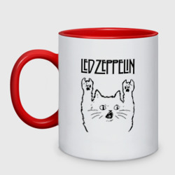 Кружка двухцветная Led Zeppelin - rock cat