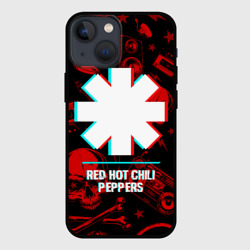 Чехол для iPhone 13 mini Red Hot Chili Peppers rock glitch