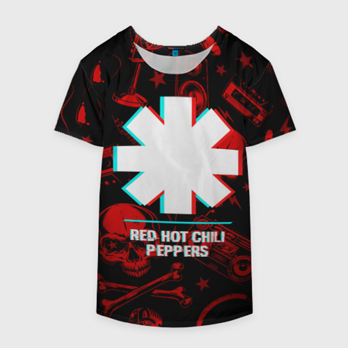 Накидка на куртку 3D Red Hot Chili Peppers rock glitch, цвет 3D печать - фото 4