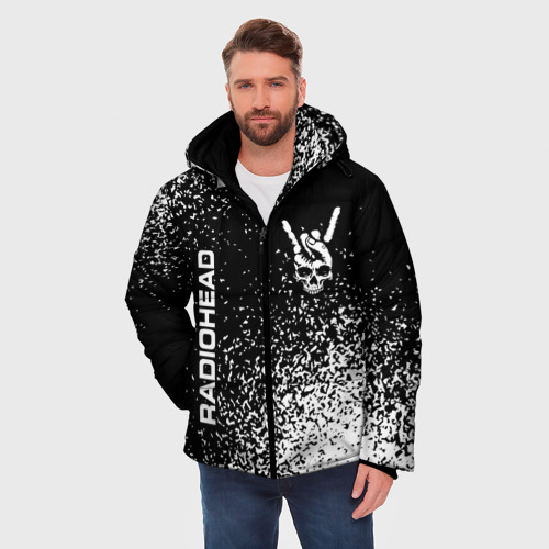 Мужская зимняя куртка 3D Radiohead и рок символ на темном фоне, цвет черный - фото 3