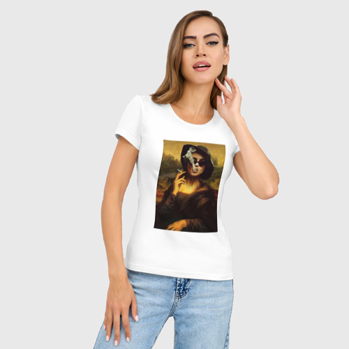Женская футболка хлопок Slim Мона Марла, цвет белый - фото 3