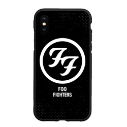 Чехол для iPhone XS Max матовый Foo Fighters glitch на темном фоне